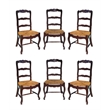 D-Art Collection Ladder Back Side Chair 6pc Set in Mahogany wood Brown color