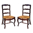 D-Art Collection Ladder Back Side Chair 6pc Set in Mahogany wood Brown color