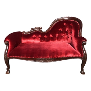 D-Art Collection Louis Single End Loveseat in Mahogany wood
