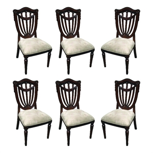 D-Art Collection Sheraton Dining Side Chair Set in Mahogany wood