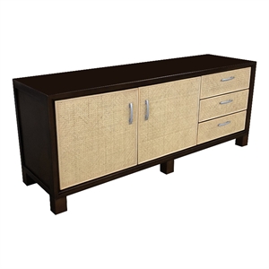 D-Art Collection Elegant Cane Cabinet in Mahogany wood