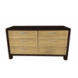 D-Art Collection Elegant Cane Dresser 6 Drawer in Mahogany Wood