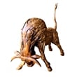D-Art Collection Charging Bull Driftwood Statue in Driftwood