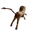 D-Art Collection Charging Bull Driftwood Statue in Driftwood
