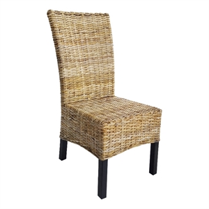 D-Art Collection Torrig Kubu Chair in Wood & Woven Wicker natural color