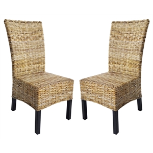 D-Art Collection Torrig Kubu Chair SET 2 PCS in Wood & Woven Wicker