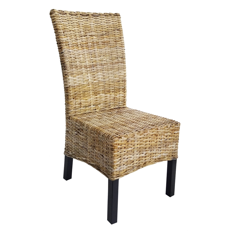 D-Art Collection Torrig Kubu Chair SET 2 PCS in Wood & Woven Wicker