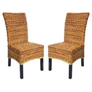 D-Art Collection Torrig Banana Leaf Chair SET 2 PCS in Wood/Woven Banana Leaf