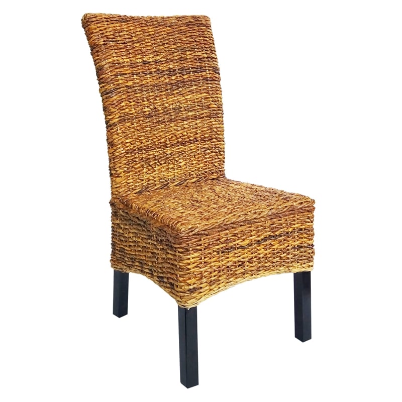 D-Art Collection Torrig Banana Leaf Chair SET 2 PCS in Wood/Woven Banana Leaf