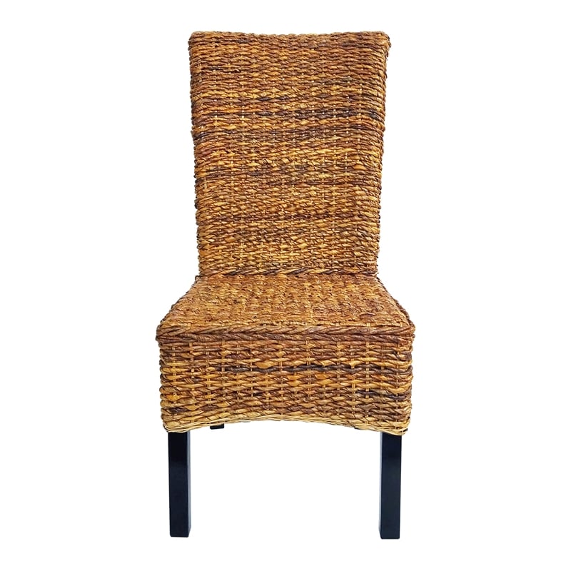D-Art Collection Torrig Banana Leaf Chair SET 2 PCS in Wood/Woven Banana Leaf