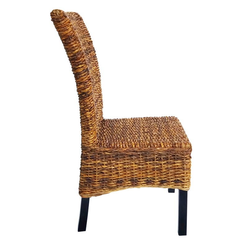 D-Art Collection Torrig Banana Leaf Chair SET 2 PCS in Wood/Woven Banana Leaf