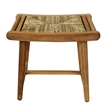 D-Art Collection Teak Cane Stool in Teak/Cane