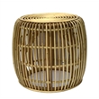 Rattan Wicker Drum Table Accent End Table