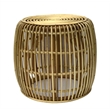 Rattan Wicker Drum Table Accent End Table
