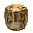 Rattan Wicker Drum Table Accent End Table