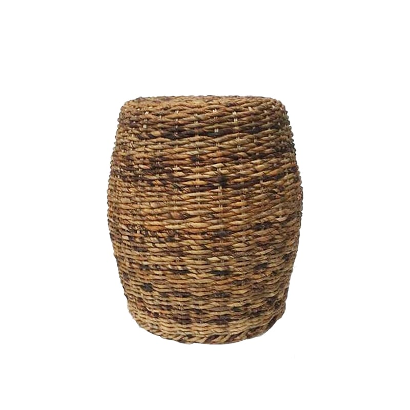D-Art Collection Banana Leaf Drum Table Handmade Accent Table