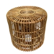 D-Art Collection Rattan Cylinder Table Handmade Accent Table