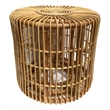 D-Art Collection Rattan Cylinder Table Handmade Accent Table
