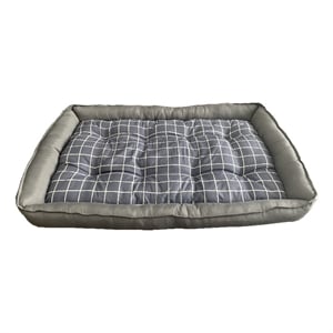 D-Art Collection Grey Checker Dog Bed XL Soft and Comfy Pet Bed