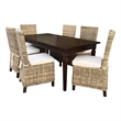 Capital Rect Dining 7pc Set with Rattan Chairs