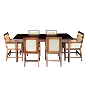 Mahogany French Rectangle 7pc Dining Set in dark brown finish