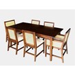 Mahogany French Rectangle 7pc Dining Set in dark brown finish