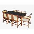 Mahogany French Rectangle 9pc Dining Set in dark brown finish