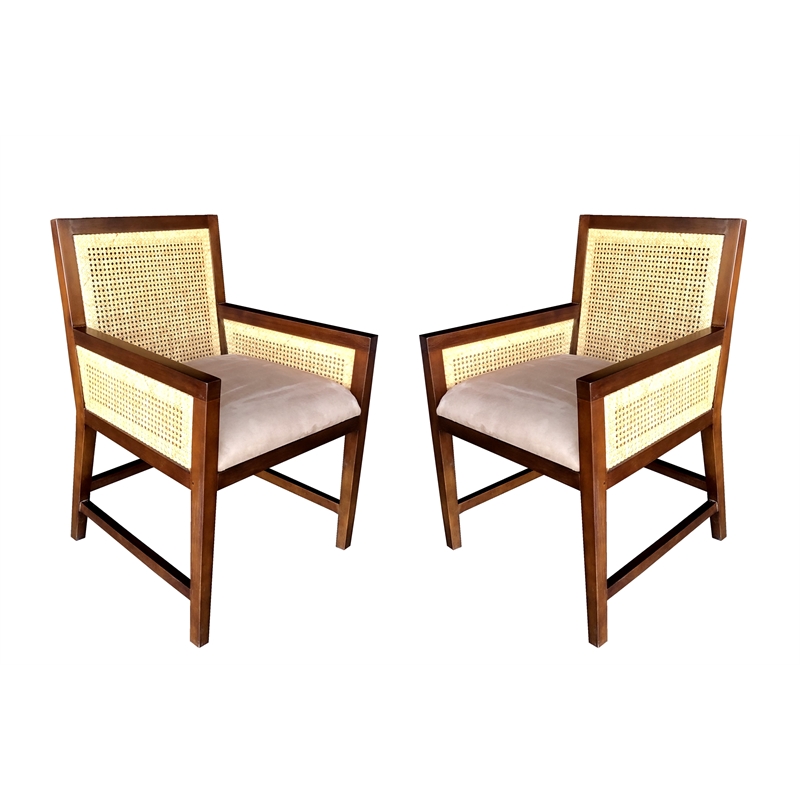 Mahogany Elegancy Arm Chairs in dark brown finish Set of 2 pcs