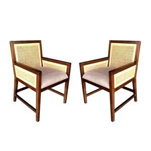 Mahogany Elegancy Arm Chairs in dark brown finish Set of 2 pcs