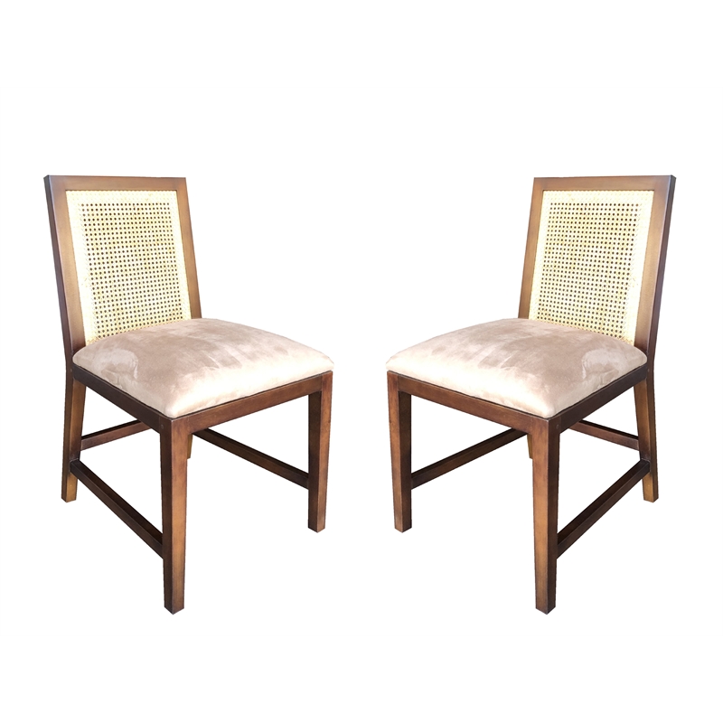 Mahogany Elegancy Side Chair in dark brown finish Set of 2 pcs