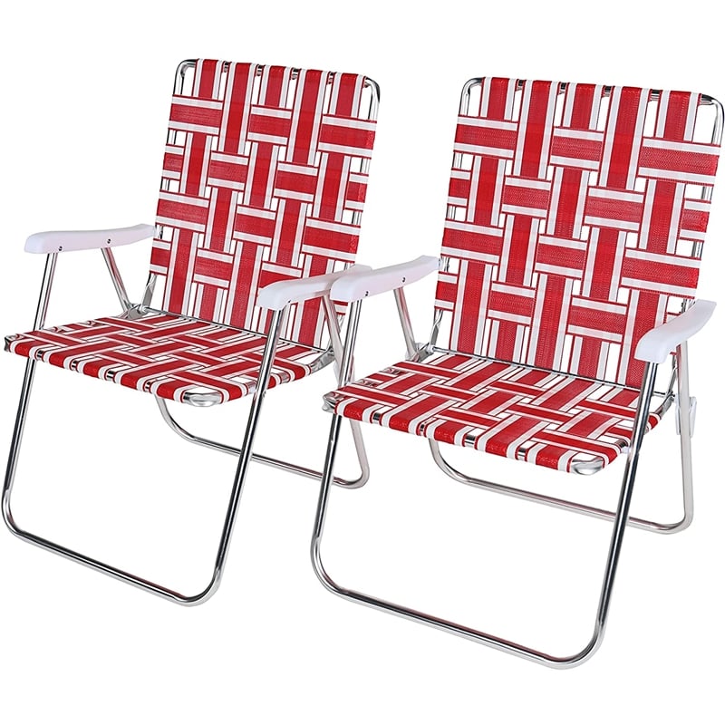 Red Metal Patio Folding Chair (Set of 2) | Cymax Business