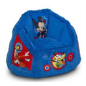 delta children mickey mouse toddler size fabric cozee fluffy chair in blue
