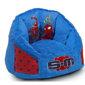 delta children spider-man kid size fabric cozee fluffy chair in blue