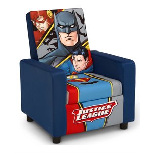 delta children justice league wood & fabric  upholstered chair in multi-color
