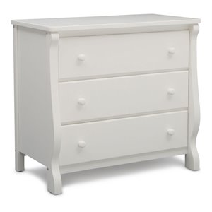 Delta Children Universal 3-Drawer Contemporary Wood Dresser in White