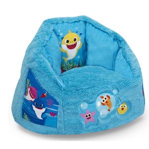 delta children baby shark toddler size fabric cozee fluffy chair in blue