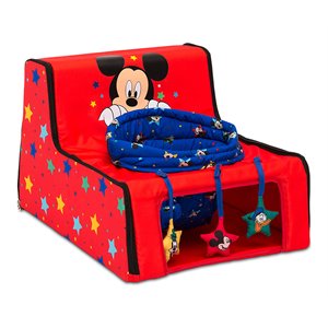 delta children mickey mouse fabric sit & play portable activity seat in red