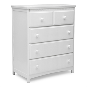 delta children emerson 4-drawer engineered wood chest in bianca white