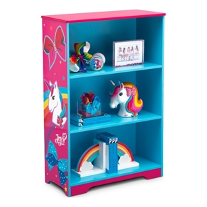 delta children jojo siwa 3-shelf wood bookcase in multi-color