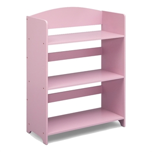 delta children mysize engineered wood and metal bookshelf in dusty rose pink
