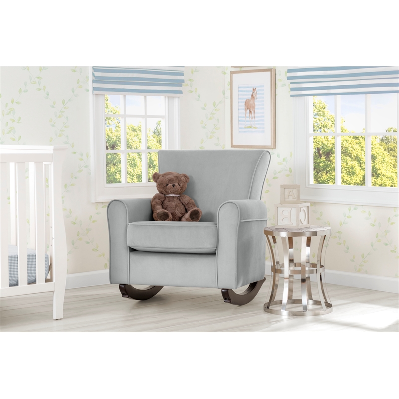 Delta Children Lancaster Fabric Upholstered Rocking Chair in Mist