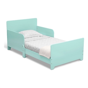 delta children generic engineered wood and metal toddler bed in mint green