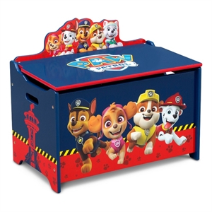 delta children paw petrol engineered wood deluxe toy box in multi-color