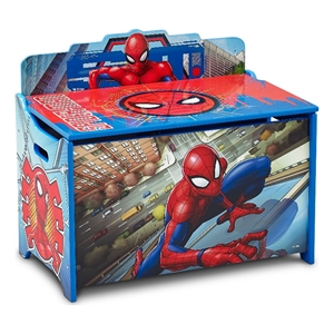 delta children spider- man engineered wood toy box in multi-color