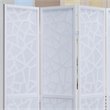 Roundhill Furniture Giyano Rice Paper/Wood 4-Panel Screen Room Divider in White