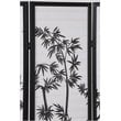 Roundhill Furniture Bamboo Print 4-Panel Framed Room Screen/Divider in Black
