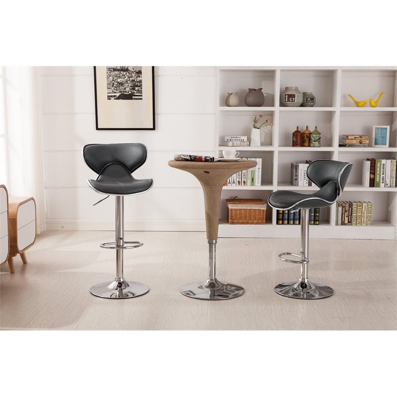 Roundhill furniture glasgow contemporary tufted online adjustable height hydraulic bar stools