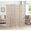 Roundhill Furniture Quarterfoil infused Diamond 4-Panel Room Divider in Gold