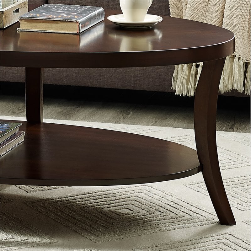 oval espresso coffee table