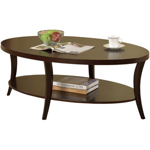 roundhill furniture perth contemporary wood oval coffee table